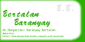 bertalan baranyay business card